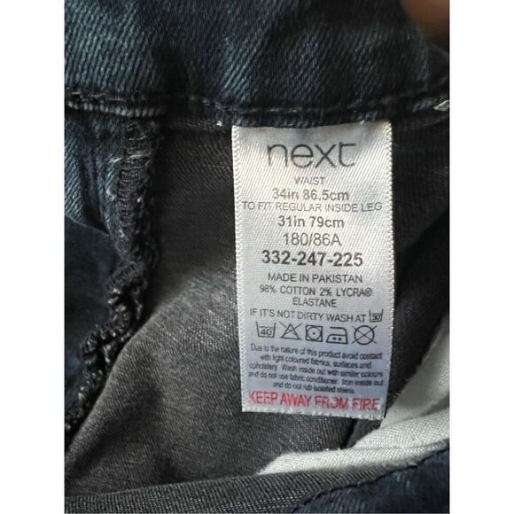 Next Dark Wash Straight Fit Denim Jeans Size 34 x 31 - Picture 4 of 6